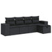 Set mobilier de grădină cu perne, 5 piese, negru, poliratan - WALTI WALTI