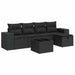 Set mobilier de grădină cu perne, 6 piese, negru, poliratan - WALTI WALTI