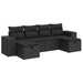 Set mobilier de grădină cu perne, 6 piese, negru, poliratan - WALTI WALTI