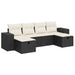 Set mobilier de grădină cu perne, 6 piese, negru, poliratan - WALTI WALTI