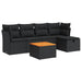 Set mobilier de grădină cu perne, 6 piese, negru, poliratan - WALTI WALTI