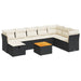 Set mobilier de grădină cu perne, 9 piese, negru, poliratan - WALTI WALTI