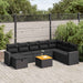 Set mobilier de grădină cu perne, 9 piese, negru, poliratan - WALTI WALTI