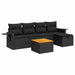 Set mobilier de grădină cu perne, 6 piese, negru, poliratan - WALTI WALTI