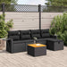 Set mobilier de grădină cu perne, 6 piese, negru, poliratan - WALTI WALTI