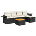 Set mobilier de grădină cu perne, 6 piese, negru, poliratan - WALTI WALTI