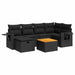 Set canapele de grădină cu perne, 7 piese, negru, poliratan - WALTI WALTI