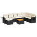 Set mobilier de grădină cu perne, 9 piese, negru, poliratan - WALTI WALTI