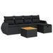 Set mobilier de grădină cu perne, 6 piese, negru, poliratan - WALTI WALTI