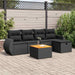Set mobilier de grădină cu perne, 6 piese, negru, poliratan - WALTI WALTI
