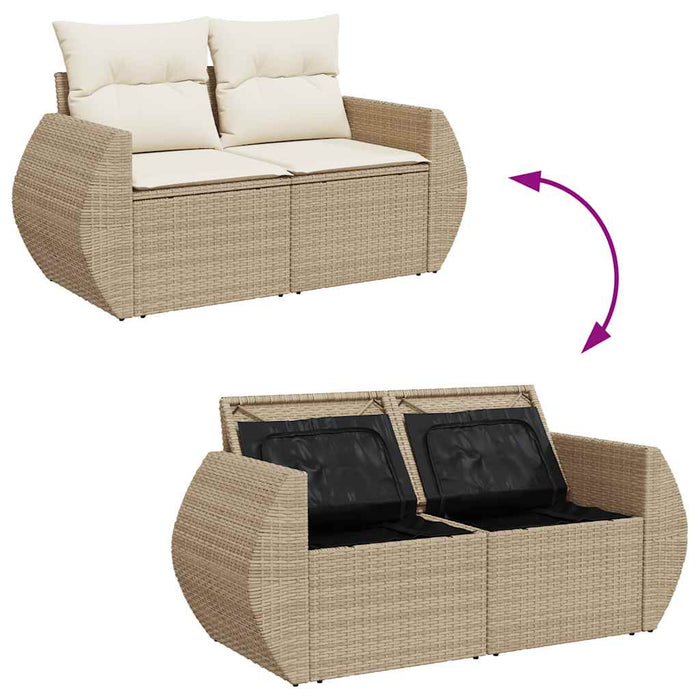 Set canapele de grădină, 7 piese, cu perne, bej, poliratan - WALTI WALTI