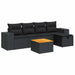 Set mobilier de grădină cu perne, 6 piese, negru, poliratan - WALTI WALTI