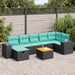 Set mobilier de grădină cu perne, 8 piese, negru, poliratan - WALTI WALTI