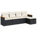Set mobilier de grădină cu perne, 5 piese, negru, poliratan - WALTI WALTI