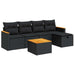 Set mobilier de grădină cu perne, 6 piese, negru, poliratan - WALTI WALTI