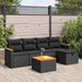 Set mobilier de grădină cu perne, 6 piese, negru, poliratan - WALTI WALTI