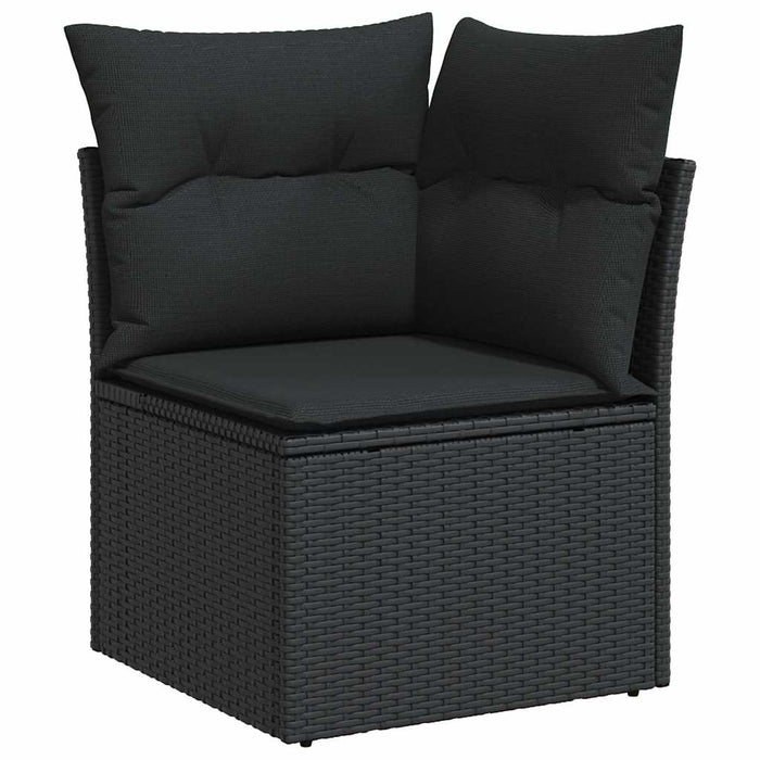 Set mobilier de grădină cu perne, 6 piese, negru, poliratan - WALTI WALTI