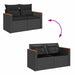 Set mobilier de grădină cu perne, 6 piese, negru, poliratan - WALTI WALTI