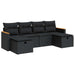 Set mobilier de grădină cu perne, 6 piese, negru, poliratan - WALTI WALTI