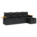 Set mobilier de grădină cu perne, 5 piese, negru, poliratan - WALTI WALTI