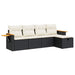 Set mobilier de grădină cu perne, 5 piese, negru, poliratan - WALTI WALTI
