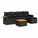 Set mobilier de grădină cu perne, 6 piese, negru, poliratan - WALTI WALTI