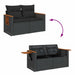 Set mobilier de grădină cu perne, 6 piese, negru, poliratan - WALTI WALTI