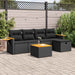 Set mobilier de grădină cu perne, 6 piese, negru, poliratan - WALTI WALTI