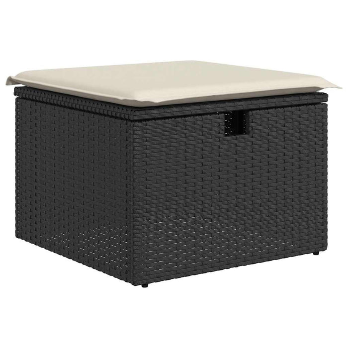 Set mobilier de grădină cu perne, 6 piese, negru, poliratan WALTI