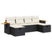Set mobilier de grădină cu perne, 6 piese, negru, poliratan - WALTI WALTI