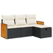 Set mobilier de grădină cu perne, 4 piese, negru, poliratan - WALTI WALTI
