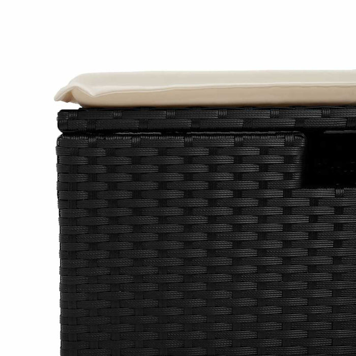 Set mobilier de grădină cu perne, 4 piese, negru, poliratan - WALTI WALTI