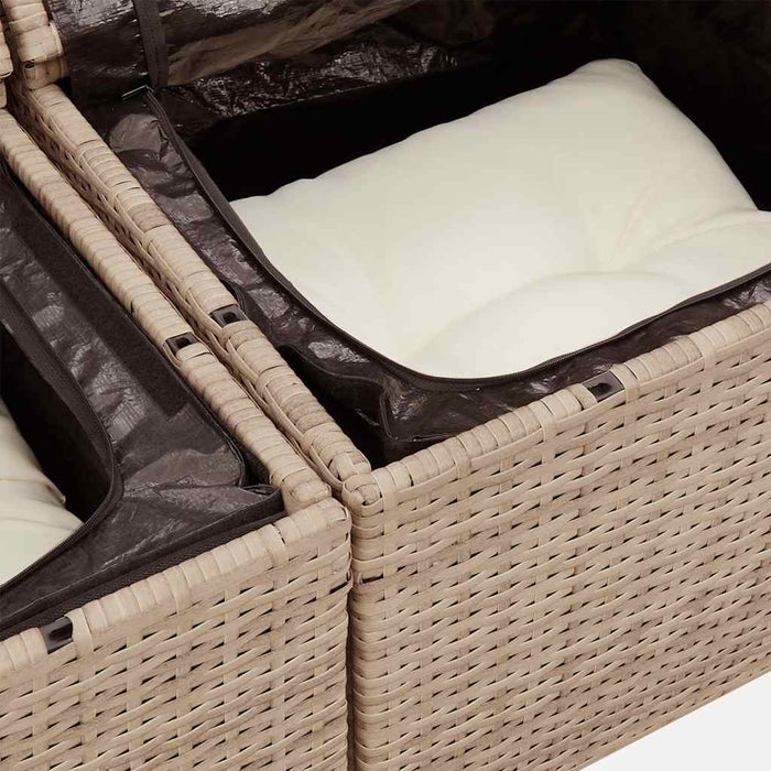 Set canapele de grădină, 4 piese, cu perne, bej, poliratan - WALTI WALTI