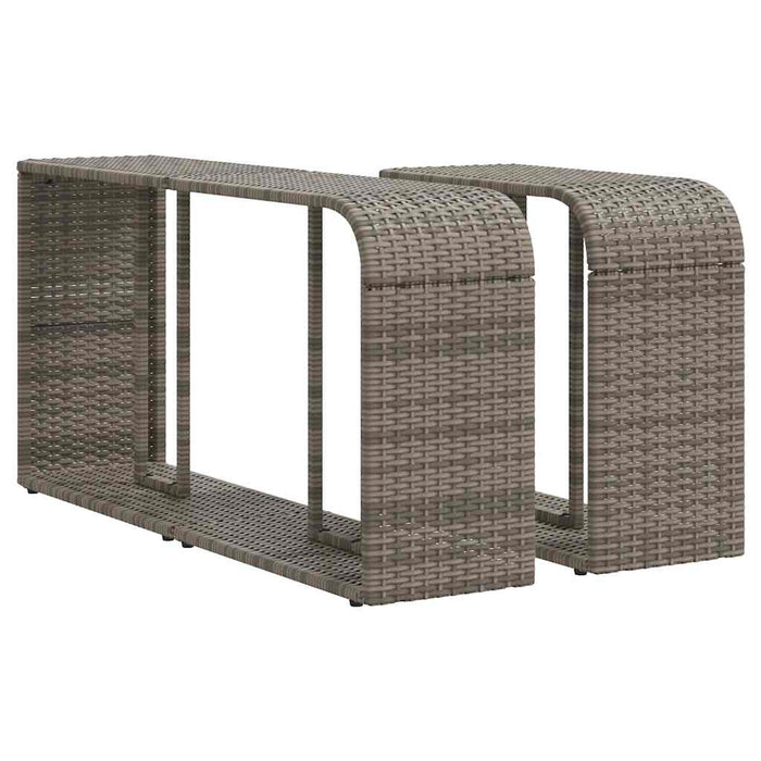 Set mobilier de grădină cu perne, 10 piese, gri, poliratan WALTI