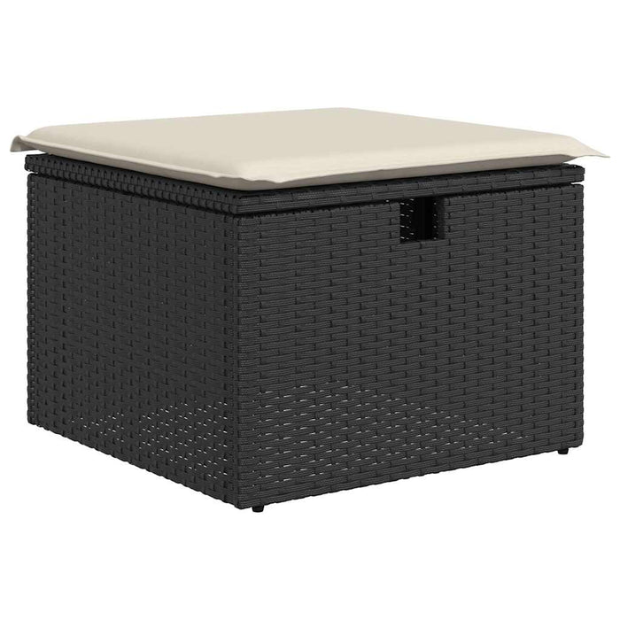 Set canapele de grădină cu perne, 11 piese, negru, poliratan - WALTI WALTI