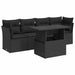 Set mobilier de grădină cu perne, 5 piese, negru, poliratan - WALTI WALTI