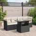 Set mobilier de grădină cu perne, 5 piese, negru, poliratan - WALTI WALTI