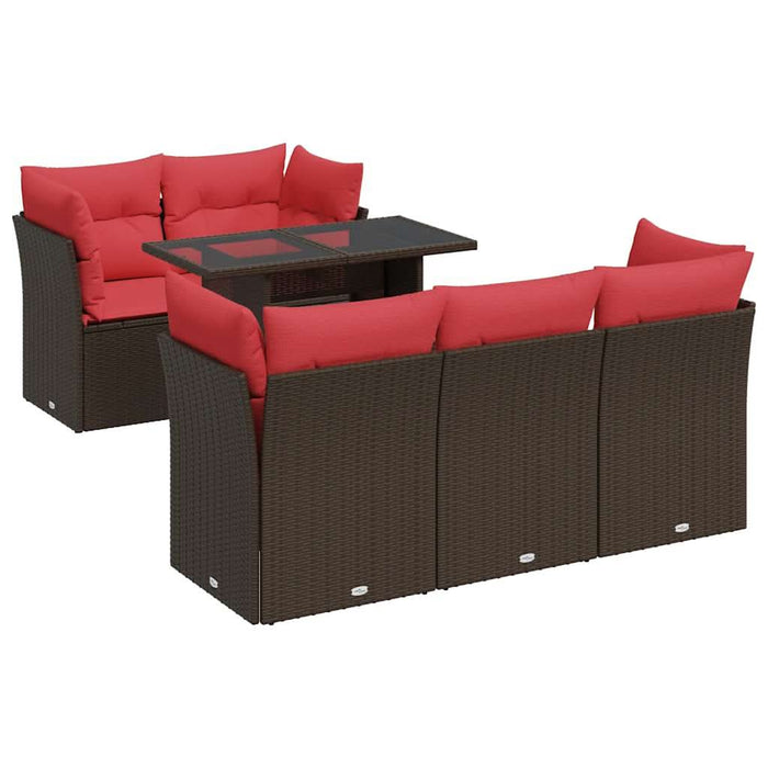 Set canapele de grădină cu perne, 6 piese, maro, poliratan - WALTI WALTI