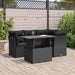 Set mobilier de grădină cu perne, 5 piese, negru, poliratan - WALTI WALTI