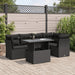 Set mobilier de grădină cu perne, 6 piese, negru, poliratan - WALTI WALTI