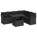 Set canapele de grădină cu perne, 7 piese, negru, poliratan - WALTI WALTI