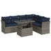 Set canapele grădină perne 7 piese negru, poliratan/lemn acacia - WALTI WALTI