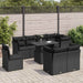 Set mobilier de grădină cu perne, 9 piese, negru, poliratan - WALTI WALTI