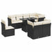 Set mobilier de grădină cu perne, 9 piese, negru, poliratan - WALTI WALTI