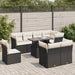 Set mobilier de grădină cu perne, 9 piese, negru, poliratan - WALTI WALTI
