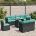 Set mobilier grădină perne 9 piese negru poliratan/lemn acacia - WALTI WALTI