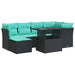 Set canapele grădină perne 7 piese negru, poliratan/lemn acacia - WALTI WALTI