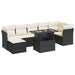 Set mobilier de grădină cu perne, 8 piese, negru, poliratan - WALTI WALTI