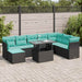 Set mobilier grădină perne 9 piese negru poliratan/lemn acacia - WALTI WALTI
