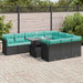 Set canapele grădină cu perne 11 piese, negru, poliratan/acacia - WALTI WALTI